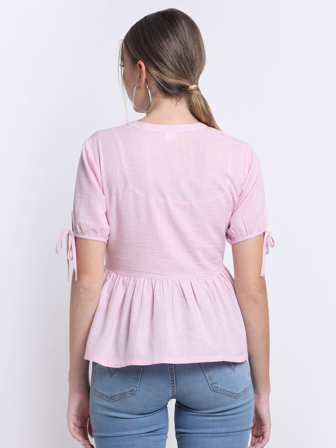 Lilac Cotton Button Down Top
