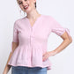 Lilac Cotton Button Down Top