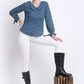Teal Solid Tunic Collar Shirt