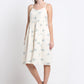 Ivory Cotton Knee Length Midi Dress