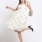 Ivory Cotton Knee Length Midi Dress