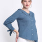 Teal Solid Tunic Collar Shirt
