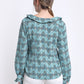 Aqua Heart Tunic Collar Shirt