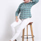 Aqua Heart Tunic Collar Shirt