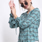 Aqua Heart Tunic Collar Shirt