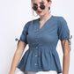 Teal Cotton Button Down Top