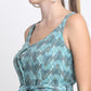 Blue Cotton Linen Printed Jumpsuit