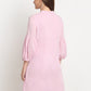 LILAC Cotton Printed Calf Length Dress