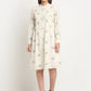 Ivory Printed Solid Cotton Linen Short Dress