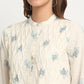 Ivory Printed Solid Cotton Linen Short Dress